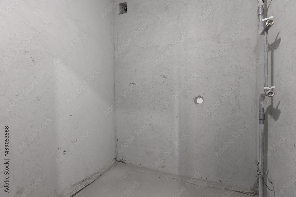 interior of the apartment without decoration in gray colors interior of the apartment without decoration in gray colors