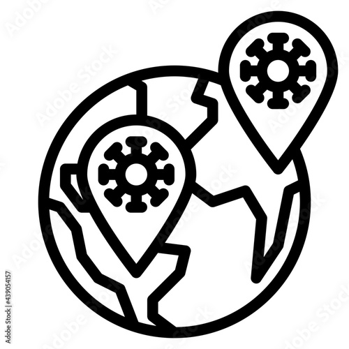 world outline style icon