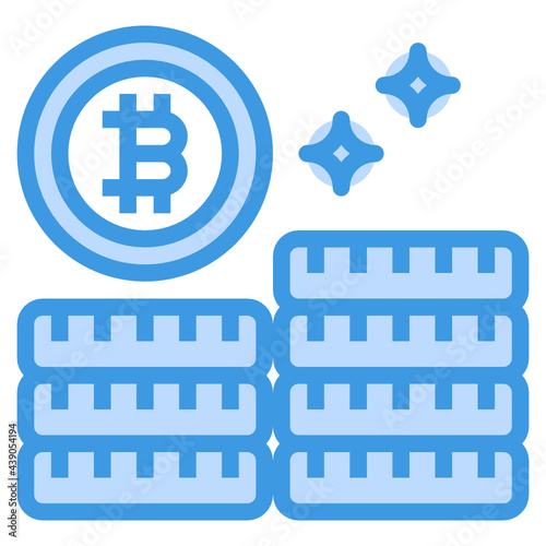 Bitcoin blue line icon