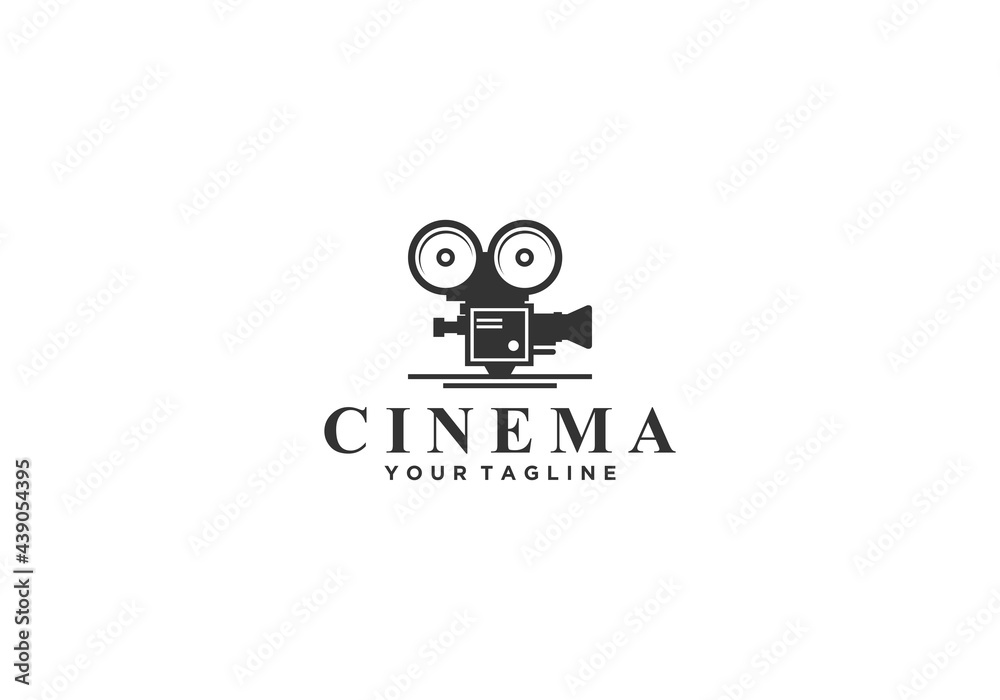 logo for the film industry with video camera illustration logo for the film industry with video camera illustration