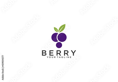 berry fruit logo on white background