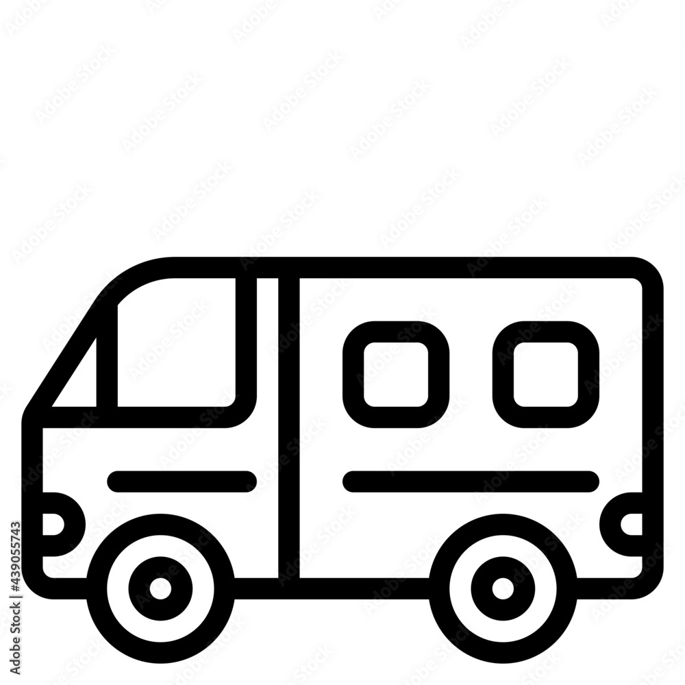van outline style icon