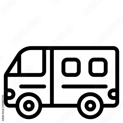 van outline style icon