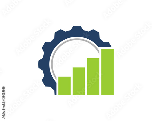 Chart growth up with gear behind