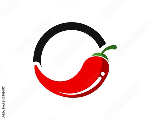 Half circle shape with hot and red chili