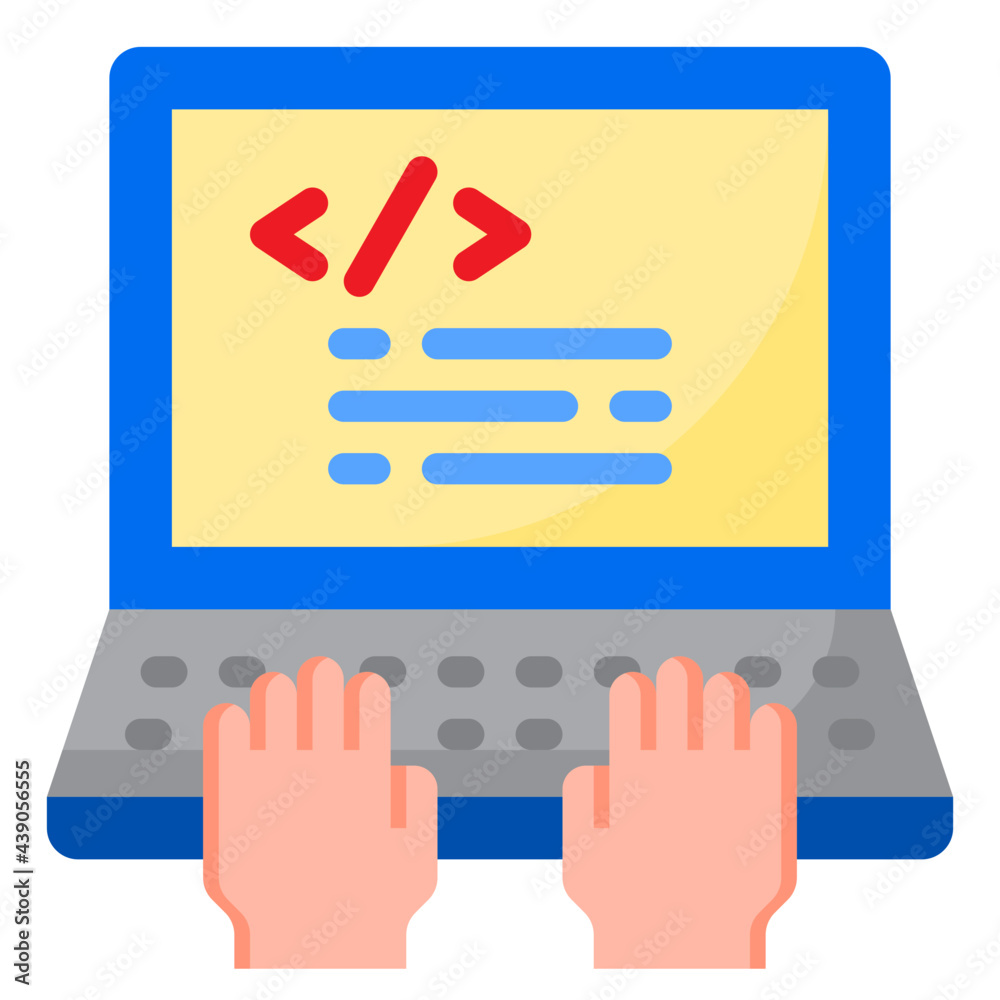 Fototapeta premium coding flat style icon