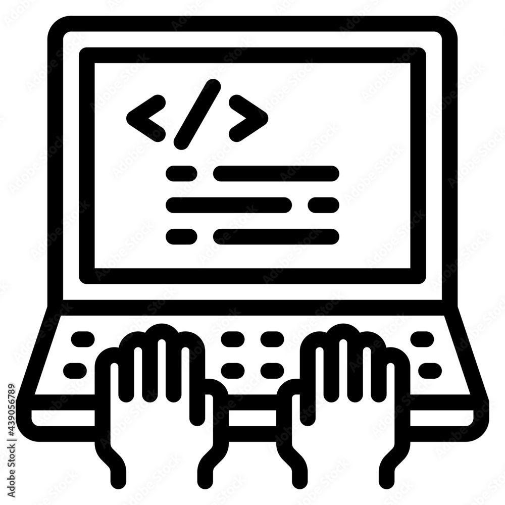 coding outline style icon