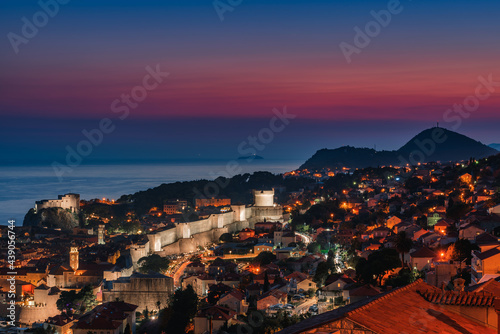 Sunset of Dubrovnik in Croatia