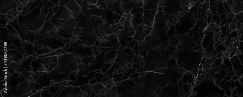 Panorama black marble stone texture for background © ParinPIX