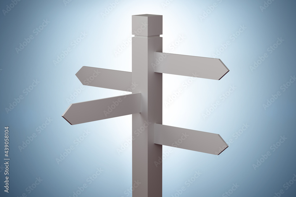 Road direction side in navigation concept - 3d rendering Road direction side in navigation concept - 3d rendering