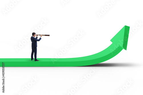 Businessman in economic growth concept