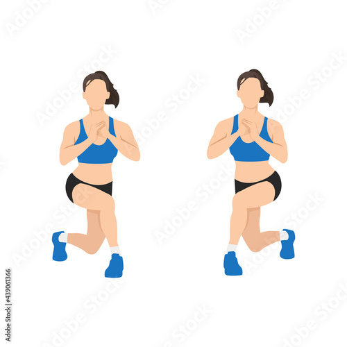 Vászonkép Woman doing Alternating Curtsy lunges exercise