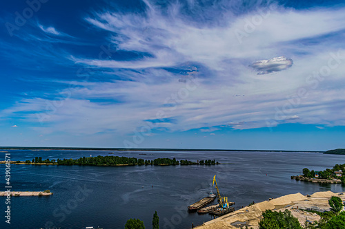 view of the Dnipro river from the hill photo