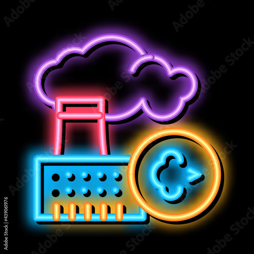 allergy on factory smog neon light sign vector. Glowing bright icon allergy on factory smog sign. transparent symbol illustration