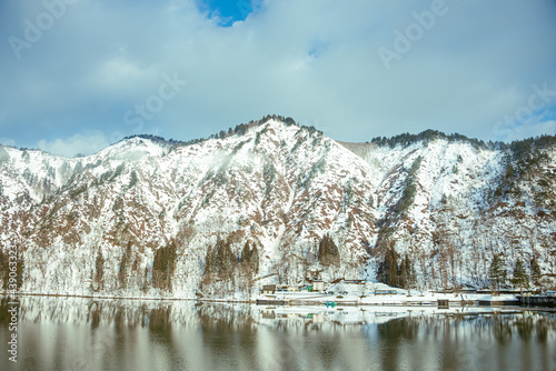 Scenery of rural village in Japan after winter