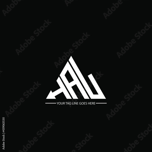 H A L letter logo abstract creative design. H A L unique design