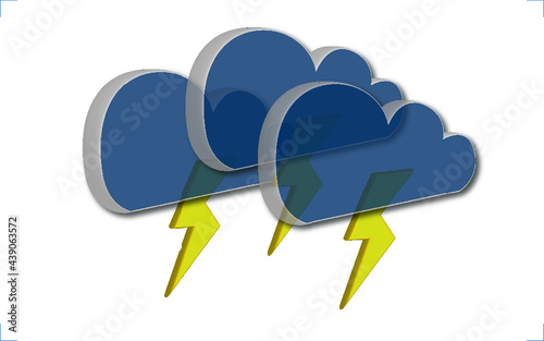 super storm - multiple storm clouds and the file includes an intruder character for use as a catastrophic cyber event in system modelling or just a super storm with a lot of storm clouds