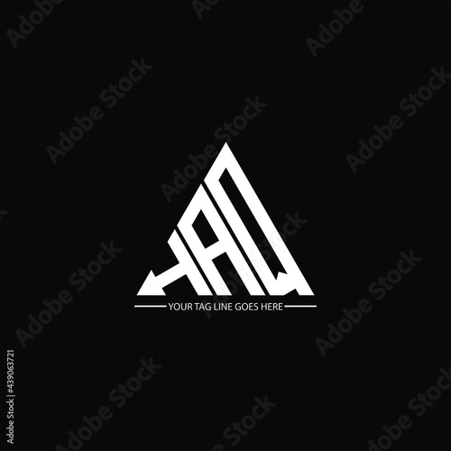 H A Q letter logo abstract creative design. H A Q unique design photo