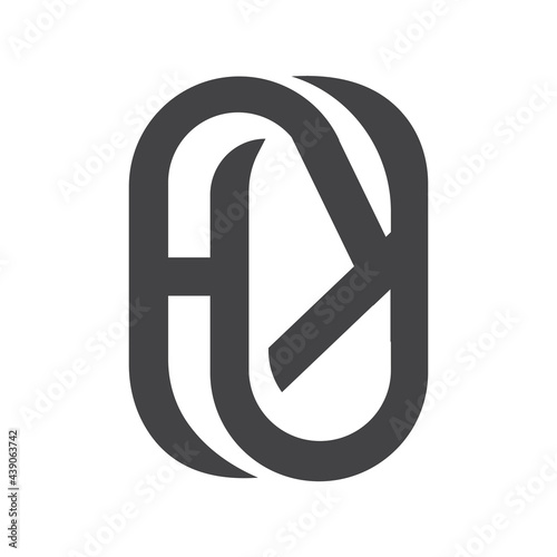 Alphabet letters Initials Monogram logo HK, KH, K and H