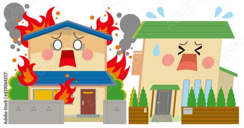 住宅　火事　火災　延焼
