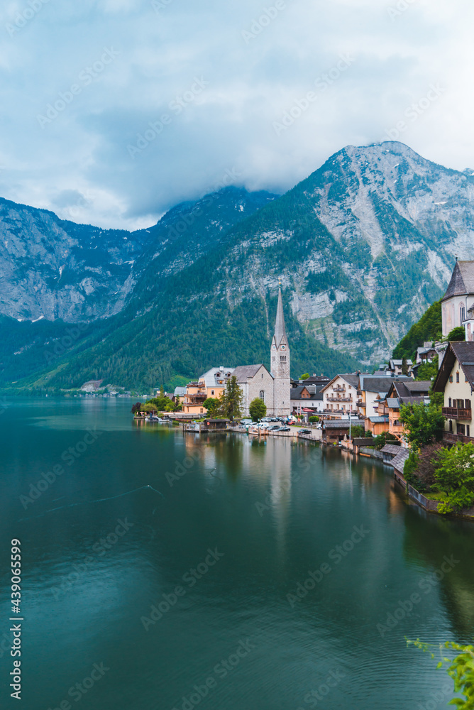 panoramic view of hallstatt village