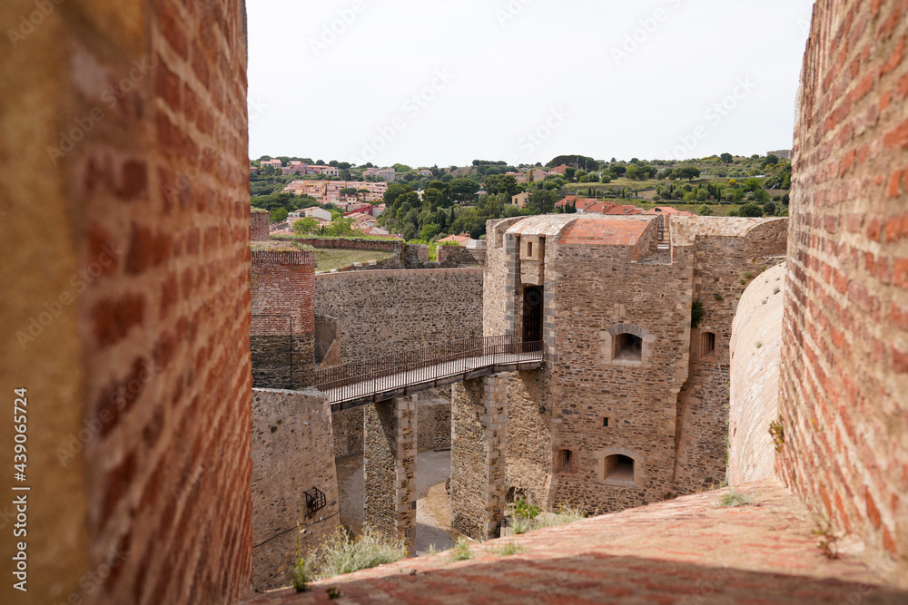 Collioure interior of royal ramparts of the castle France