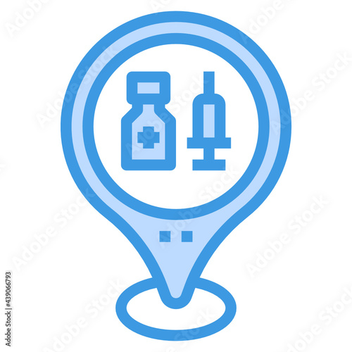 Pharmacy blue line icon