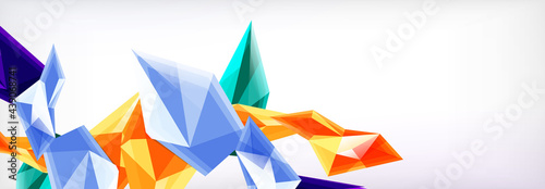 Vector 3d triangles and pyramids abstract background for business or technology presentations, internet posters or web brochure covers
