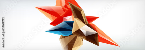 Vector 3d triangles and pyramids abstract background for business or technology presentations, internet posters or web brochure covers