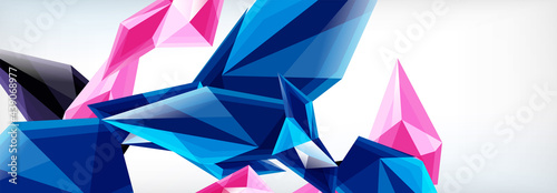 Vector 3d triangles and pyramids abstract background for business or technology presentations, internet posters or web brochure covers