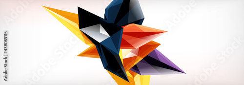 Vector 3d triangles and pyramids abstract background for business or technology presentations, internet posters or web brochure covers