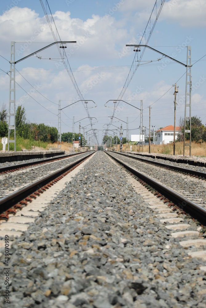 railway tracks in the countryside