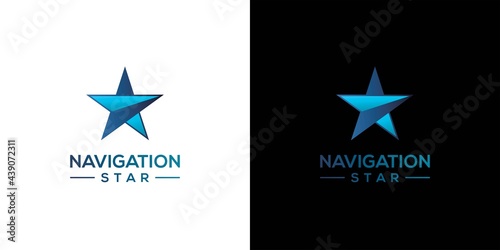 Modern and cool navigation star logo