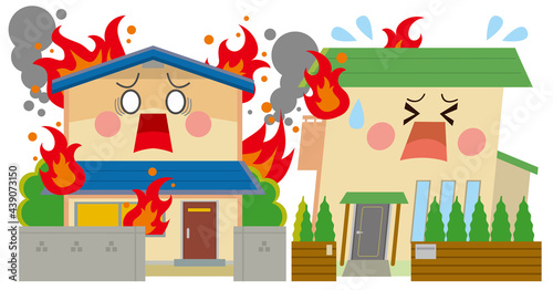 住宅　火事　火災　延焼