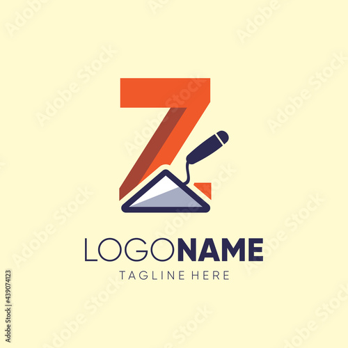 Letter Z Trowel Logo Design Vector Icon Graphic Emblem Illustration Background Template
