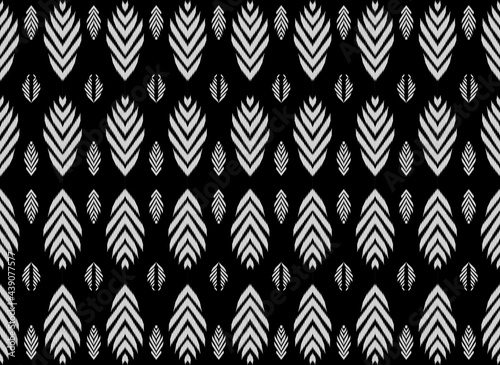 Black and white color bohemian fabric pattern , and design cloth of indian style. Tribal design of fabric. Woven pattern fabric design, ikat textile pattern and geomatics design