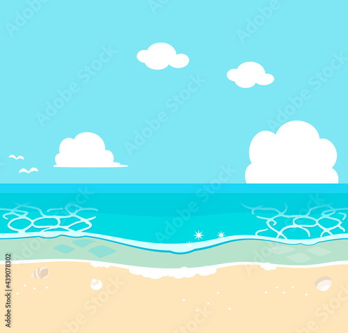 砂浜と海の背景素材