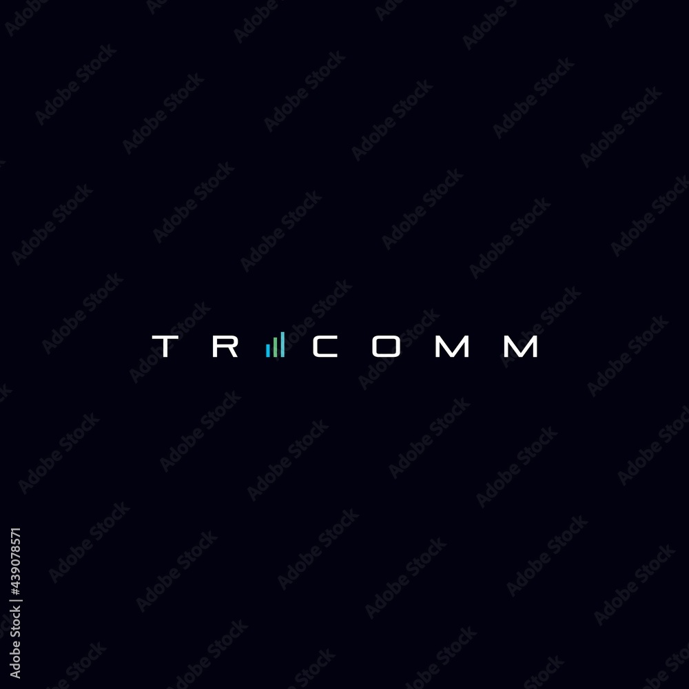 Modern and futuristic tricom logo
