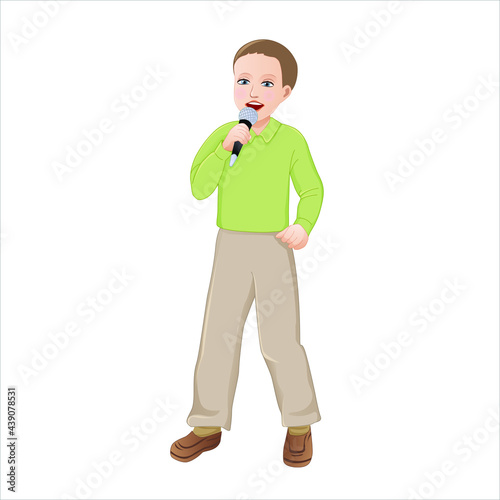 kid singing with a microphone in his hand