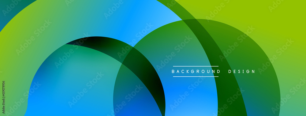 Fototapeta premium Abstract overlapping lines and circles geometric background with gradient colors