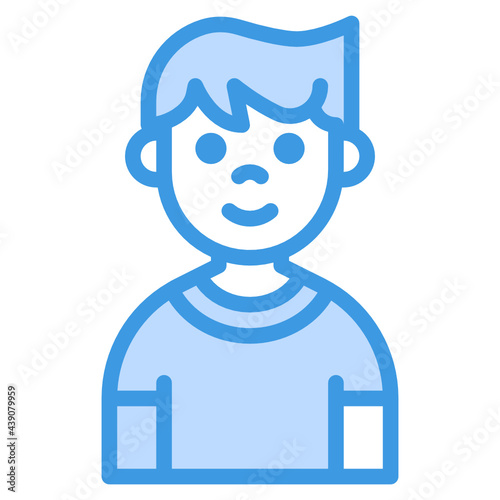 Boy blue line icon