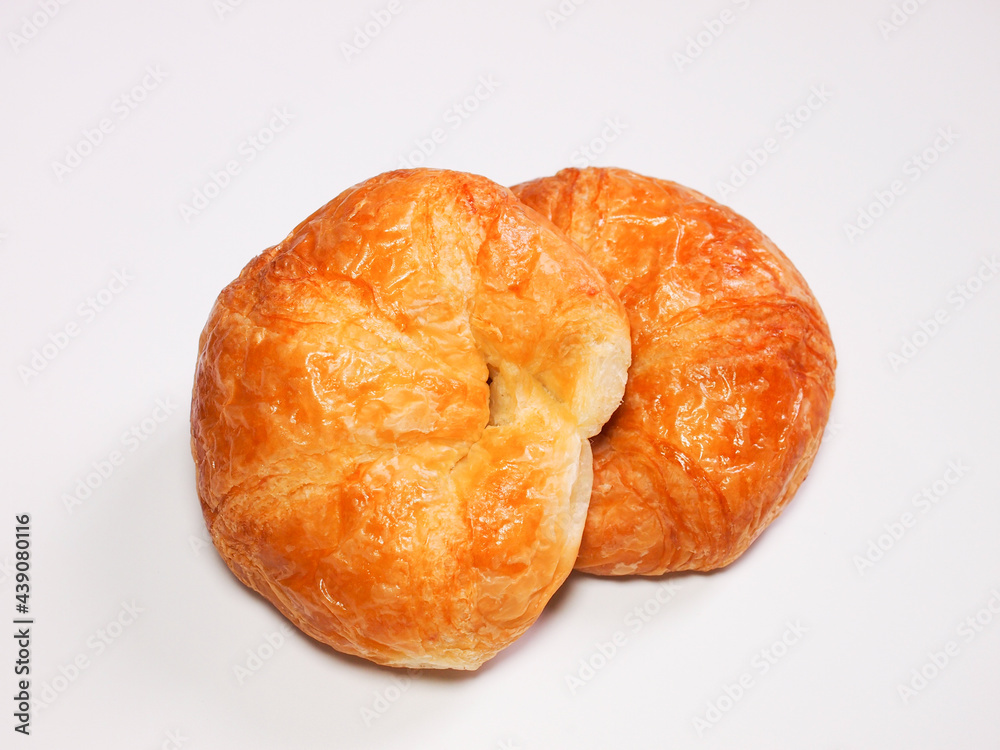 Fresh croissants on a white background. Fresh croissants on a white background.