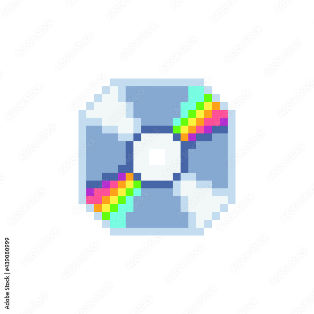 Vettoriale Stock Compact disc icon. Pixel art style. Audio movies CD DVD.  Web site design. 8-bit. Video game sprite. Isolated abstract vector  illustration. | Adobe Stock