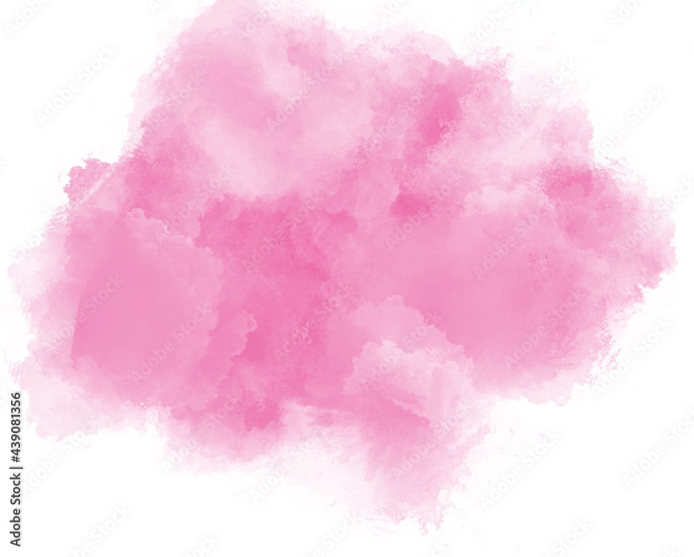 Pink watercolor stain with wash. Watercolor texture