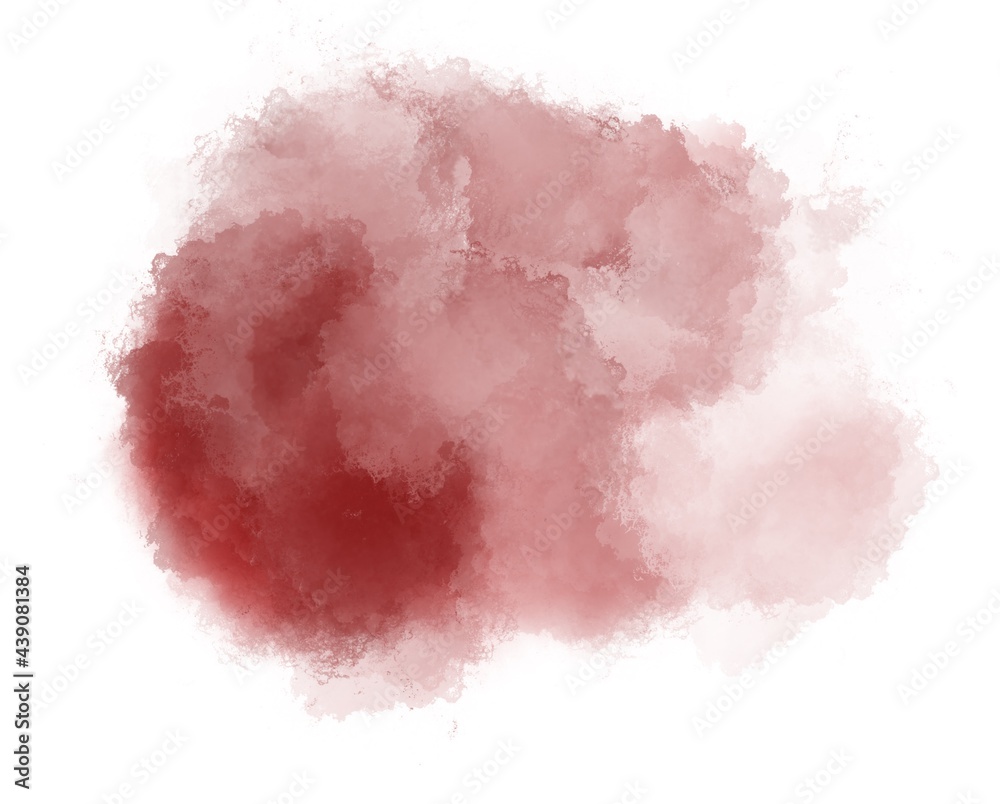 Red watercolor stain with wash. Watercolor texture