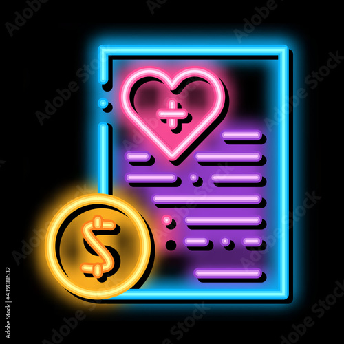 paid services price neon light sign vector. Glowing bright icon paid services price sign. transparent symbol illustration