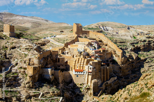 Mar saba Monastery, Greek christian monastery in the desert  photo