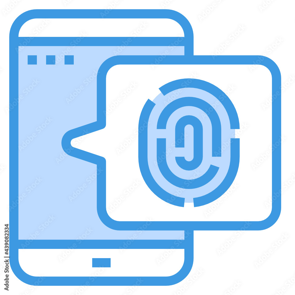Finger Print blue line icon Finger Print blue line icon