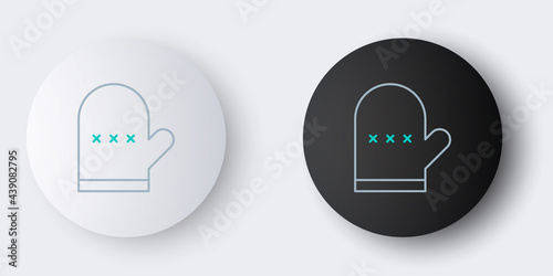 Line Oven glove icon isolated on grey background. Kitchen potholder sign. Cooking glove. Colorful outline concept. Vector