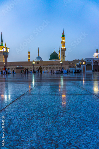 Prophet Muhammed's Mosque Masjid al Nabawi at Madinah Saudi Arabia photo